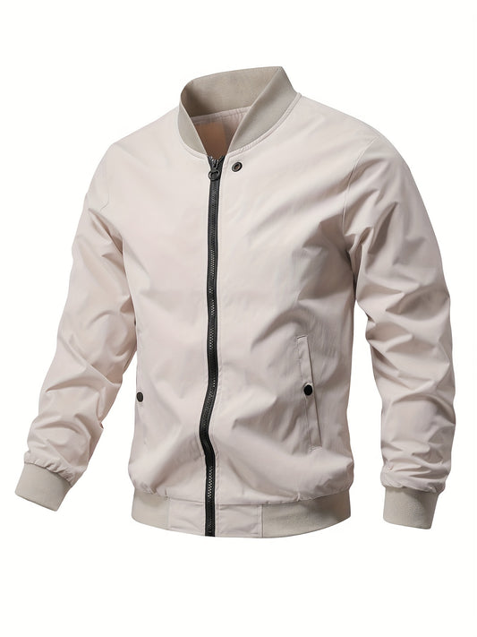 Men's Regular Fit Baseball Jacket Zip-Up Thin Casual Youth Men