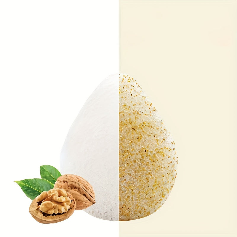 2pcs Walnut Seed Frosted Potato Face Wash Puff Exfoliating Water Drop Sponge