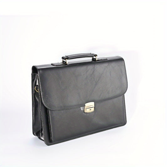 Men's Business Briefcase Laptop & Tablet Compartment Zip Closure