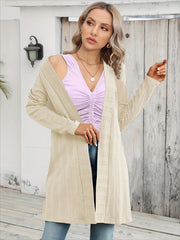  Women's Solid Cable Knit Open Front Cardigan