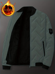 Sherpa Lined Varsity Jacket Men's Fleece Baseball Coat