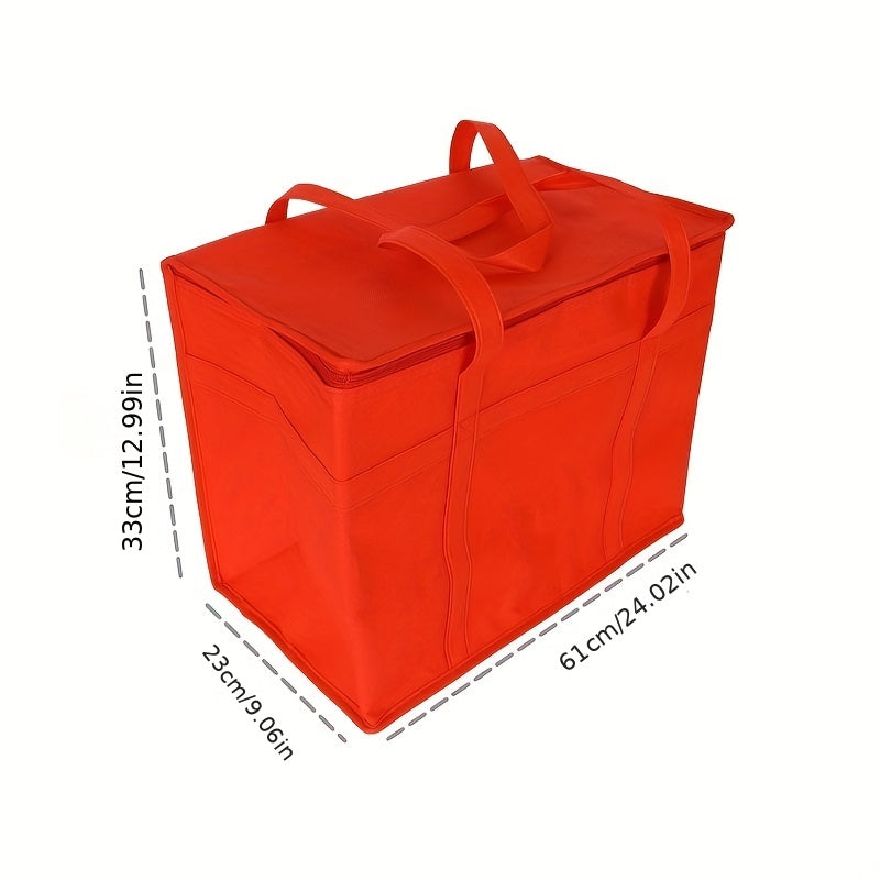 Large Red Insulated Bag Aluminum Foil Cooler Lunch Bag
