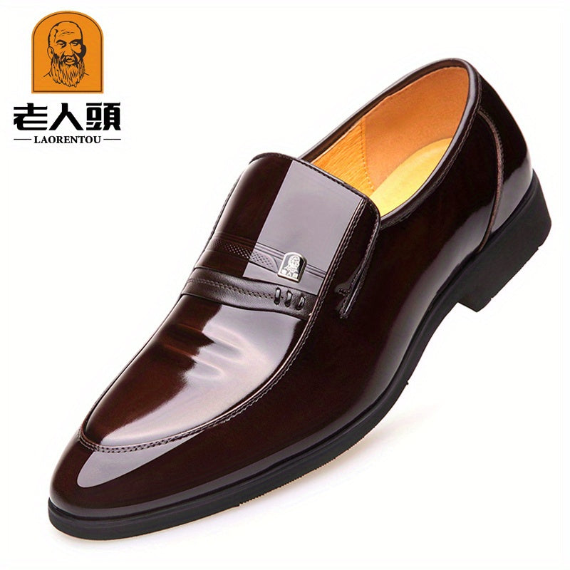 LAORENTOU Men's Leather Dress Shoes Lightweight Formal Shoes