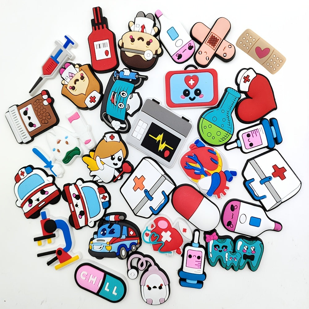 30pcs Cartoon Medical Care Shoe Flower Shoe Jewelry Decoration