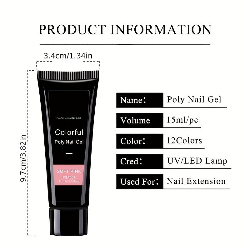 5 Nail Art Extension Glue Set with Brush, Pusher & Tips