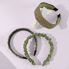 3pcs Green Headband Faux Pearl Headdress Women Girls Hair Band