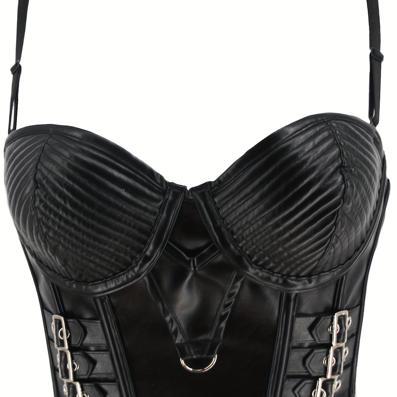 PU Leather Shaping Cami Top Gothic Punk Bustier Corset
