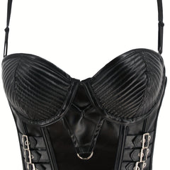 PU Leather Shaping Cami Top Gothic Punk Bustier Corset