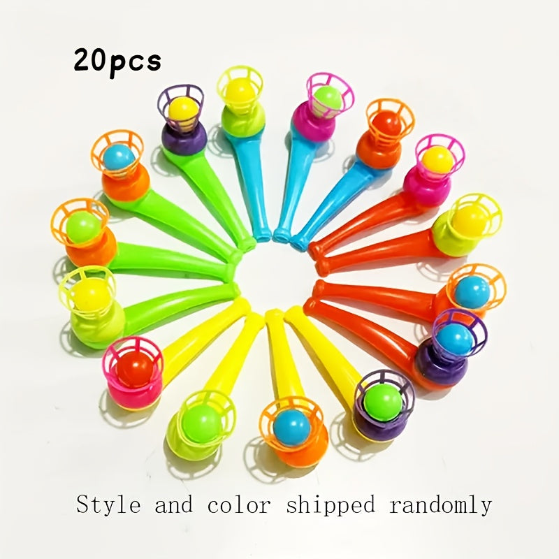 20pcs Floating Blow Balls Interactive Tube Toys Assorted Colors