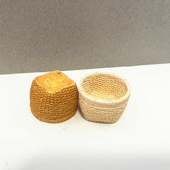 Miniature Round Basket for Dollhouse Gardening Decor