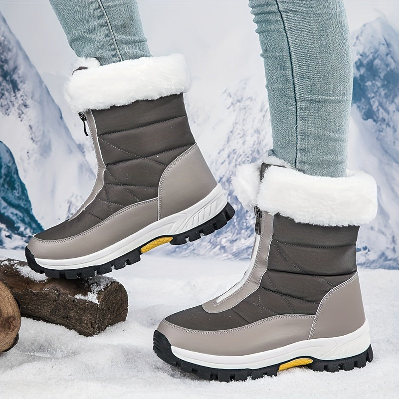Women's Warm Snow Boots - Non-slip Medium Tube Winter Boots