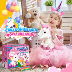 Girls Stuffed Unicorn Plush Set Toys Age 3