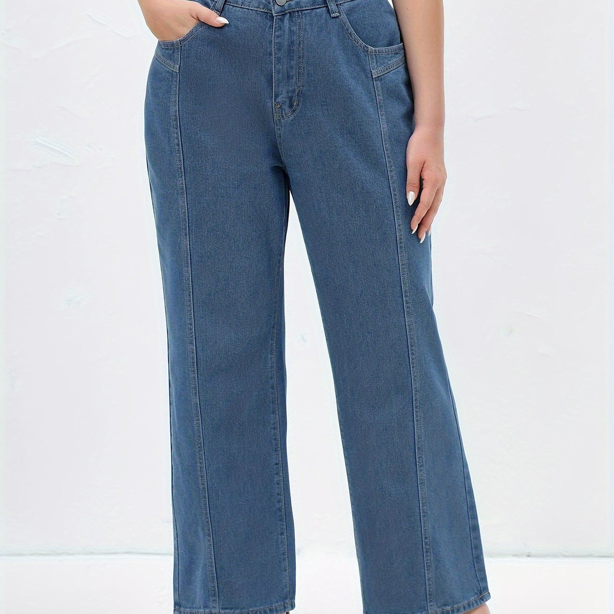Women's Plus High Rise Wide Leg Jeans