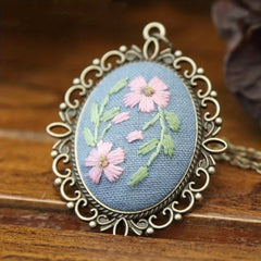 3D Embroidery Necklace Flowers Pattern DIY Cross Stitch Crafts