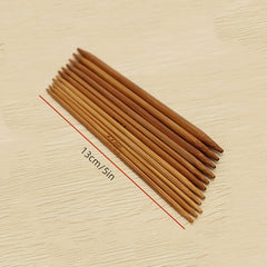 55pcs Double Pointed Carbonized Bamboo Knitting Crochet Needle Set
