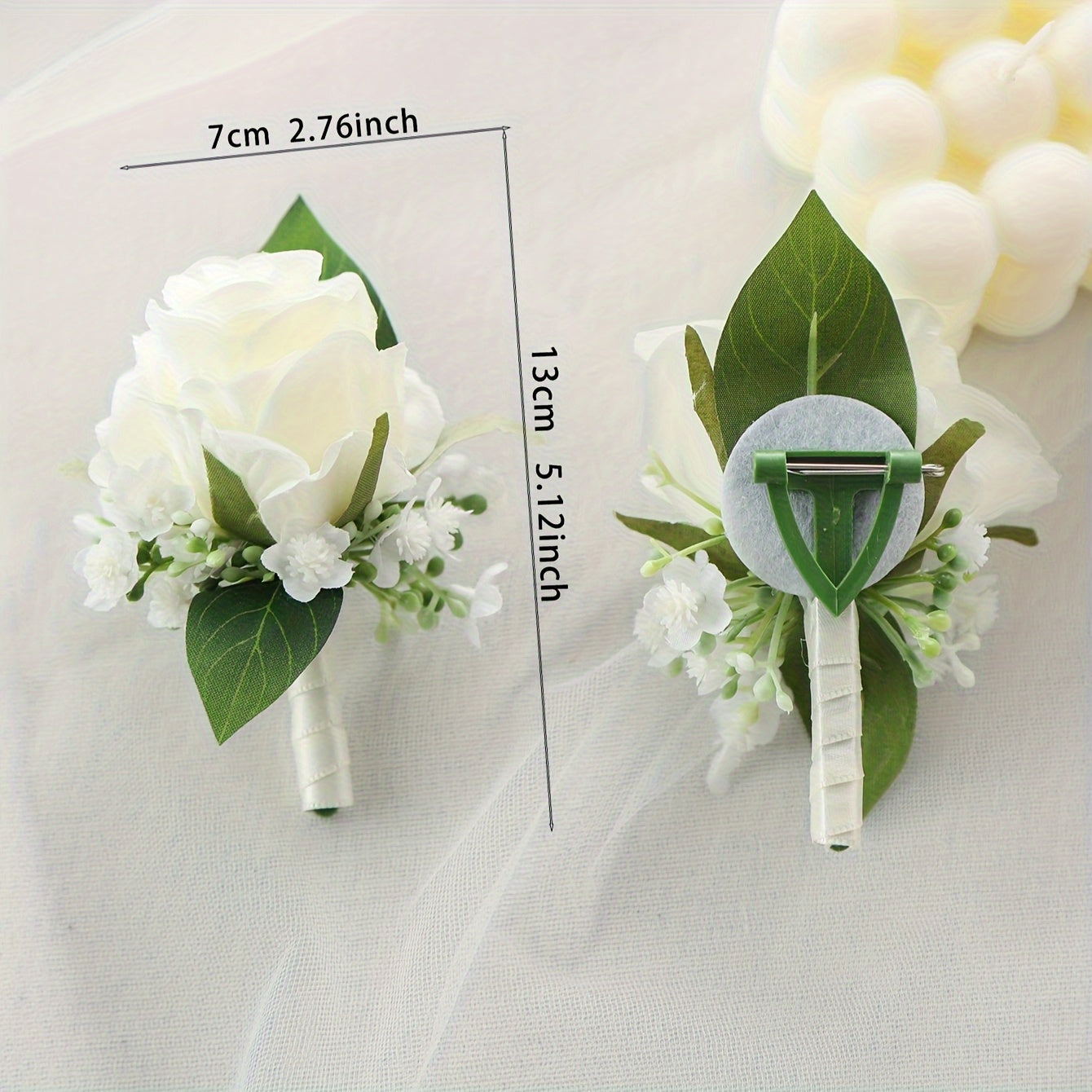 Classic Rose Gypsophila Brooch for Wedding - Bride Wrist Flower