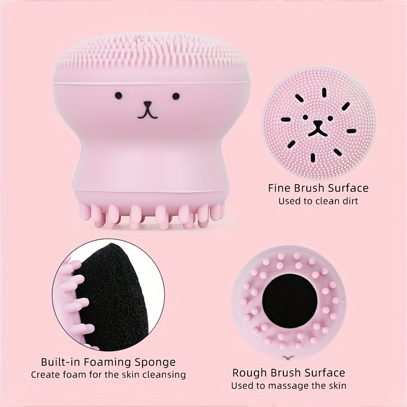 Silicone Exfoliating Face Brush Pore Minimizing Massage Soft Bristles