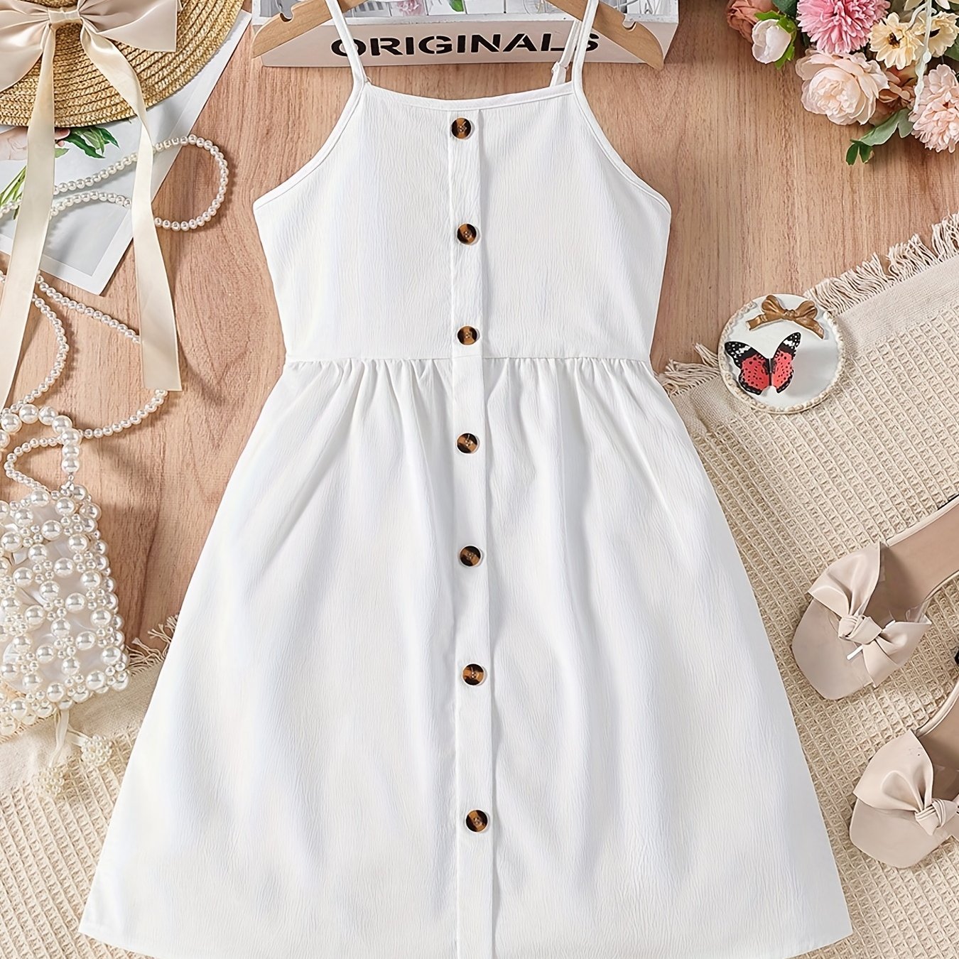 Toddler Girls Adjustable Cami Princess Dress for Party Beach Vacation