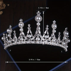 Girls Crown Wedding Dress Beads Rhinestone Three piece Bridal Jewelry Set