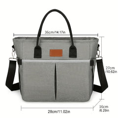 Large Capacity Insulated Lunch Tote with Mesh Pocket