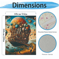 Hot Air Balloon Fantasy Paint by Numbers Kit - Easy Home Decor Project