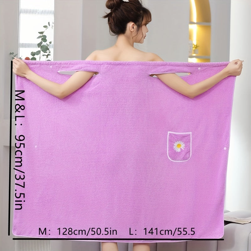 Coral Fleece Bathrobe Strong Absorption Spa Wrap Towel