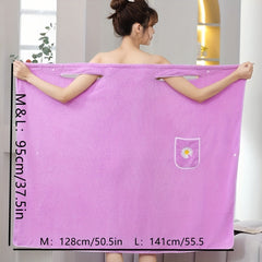 Coral Fleece Bathrobe Strong Absorption Spa Wrap Towel
