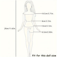 57pcs Doll Clothes & Accessories: 5 Wedding Dresses, 3 Swimsuit, 4 Short Skirts