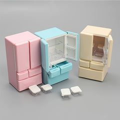 Dollhouse Kitchen Fridge Light Pink w/ Clear Shelves