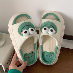 Men's Anti-Skid Frog Slides Open Back Slippers Elevator Shoes