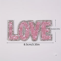 Adhesive Diamond LOVE Patches for Clothes Pants Hot Print Patch