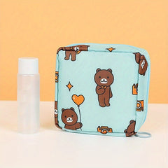 Cartoon Pattern Storage Pouch Zipper Sanitary Napkin Bag