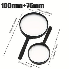 2pcs Magnifying Glass Handheld Reading Magnifier For Seniors
