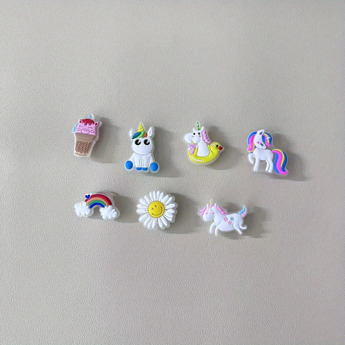 21pcs Luminous Rainbow & Unicorn Shoe Decoration Charms