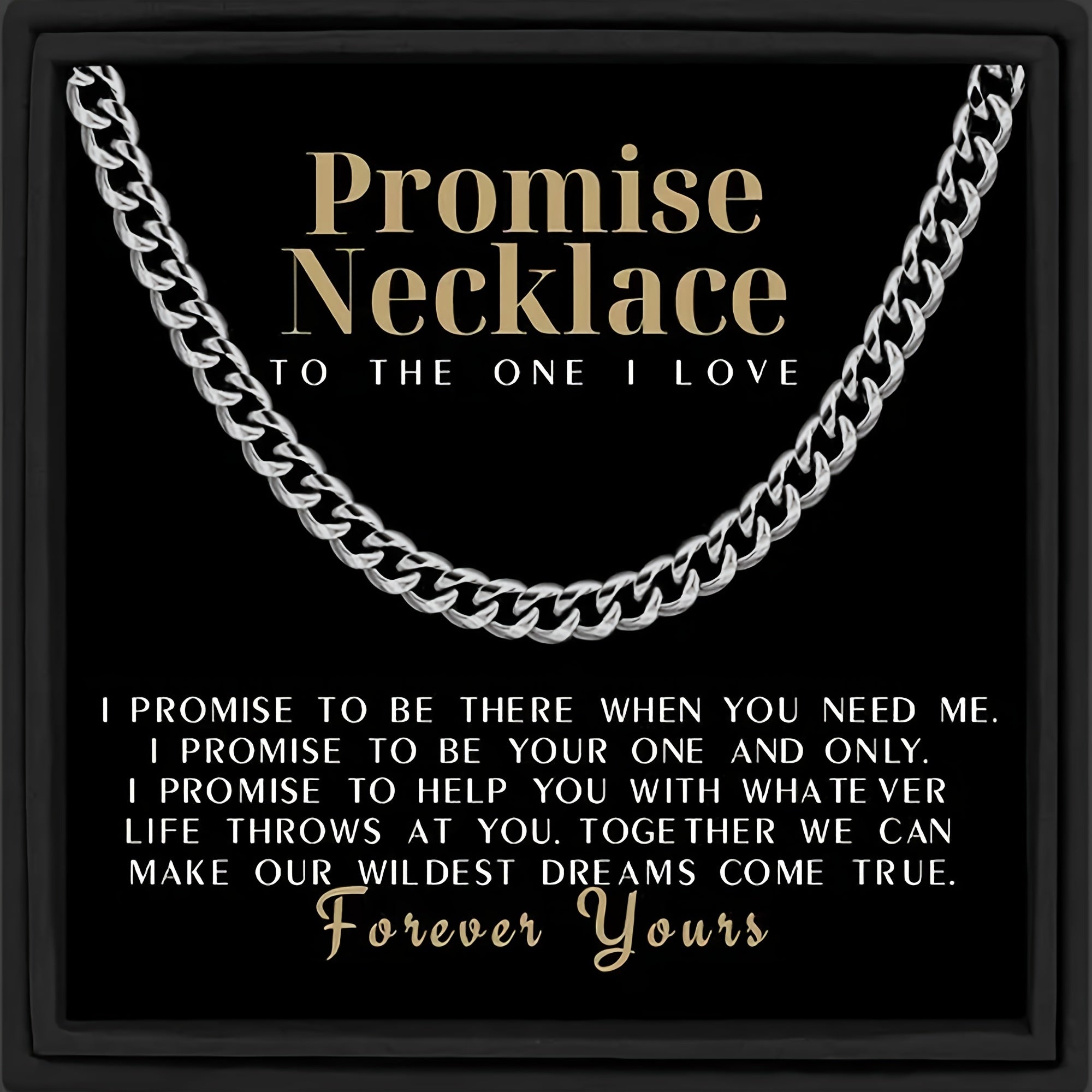 Promise Necklace For Him Cuban Chain Necklace For Husband