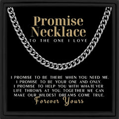 Promise Necklace For Him Cuban Chain Necklace For Husband