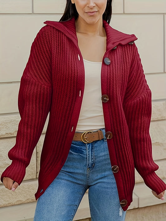  Button Up Long Sleeve Cardigan
