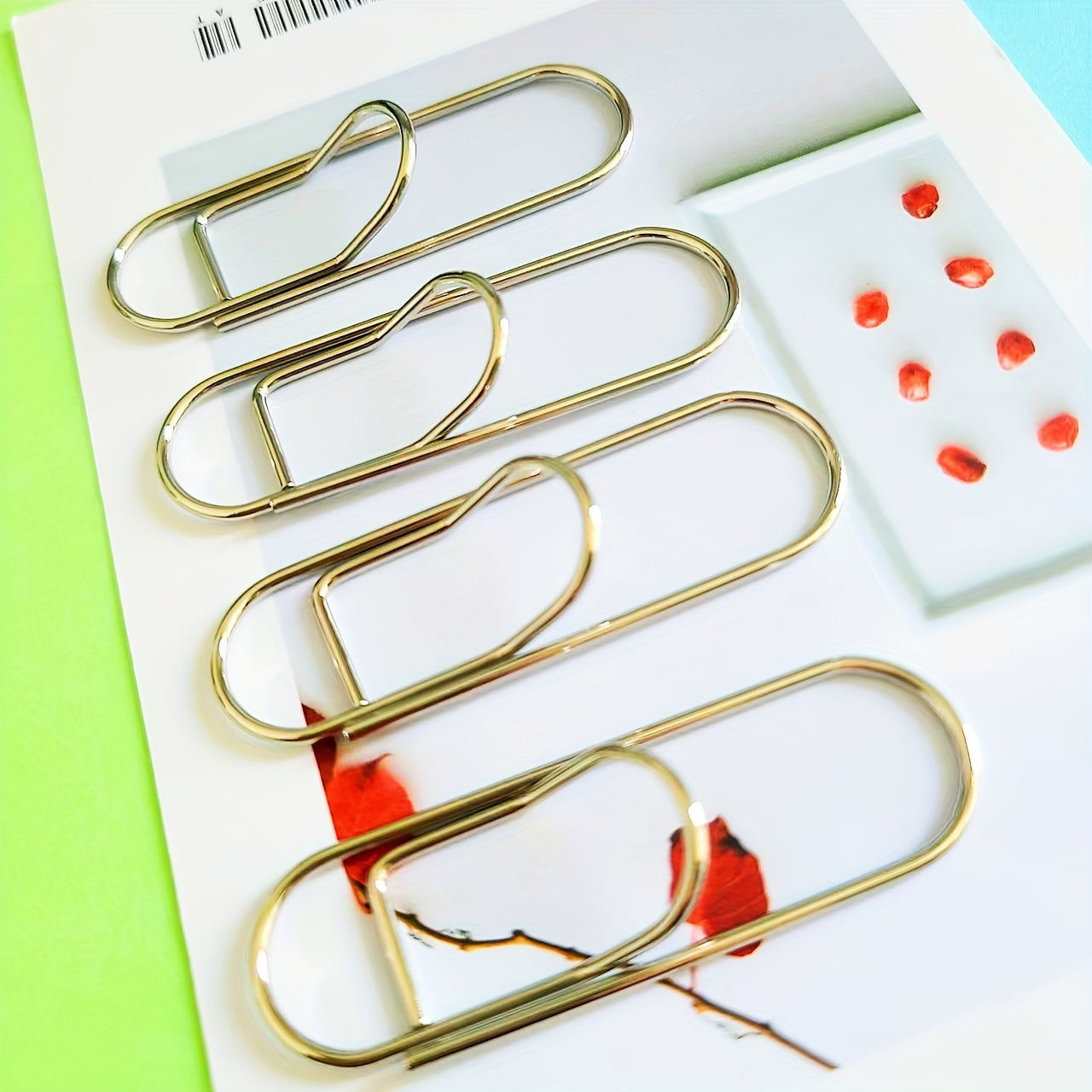 4pcs Metal Pen Clips Bookmark for Notebooks Paper Clip Stationery Tool