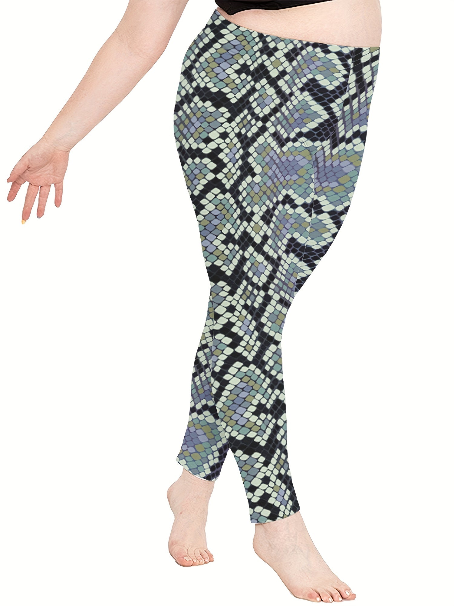  Geometric Print High Rise Yoga Pants