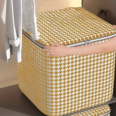 Houndstooth Quilt Clothes Organizer Lightweight Handheld Storage Bag