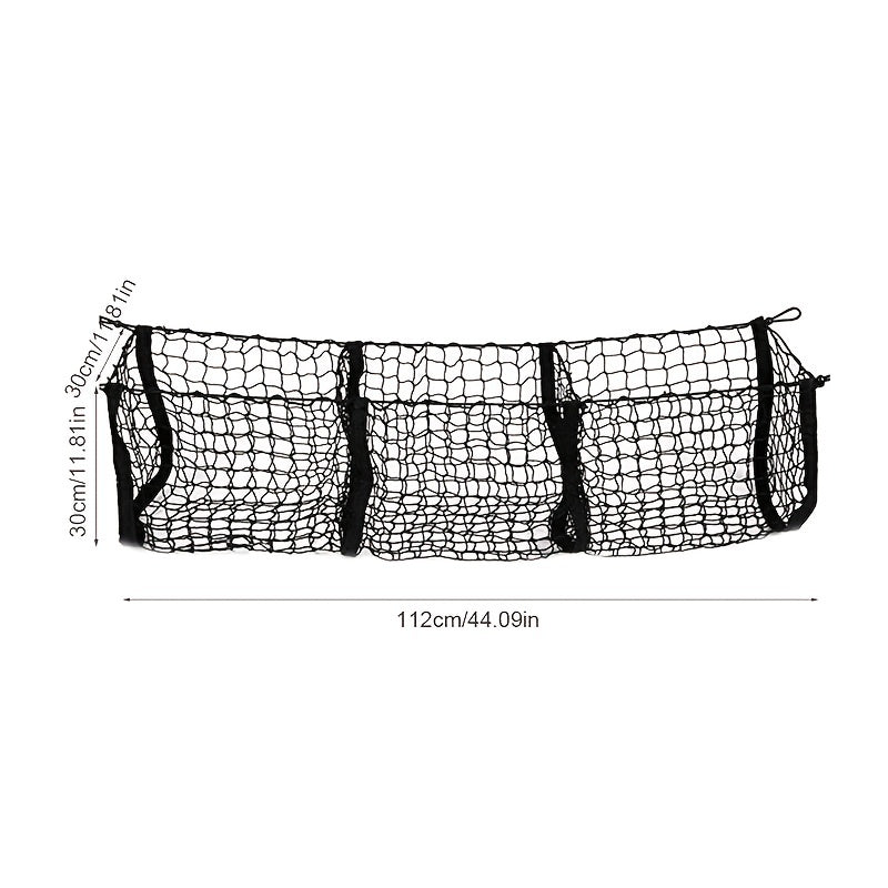 Universal 3 Pocket Net Bag Car Trunk Storage Organizer