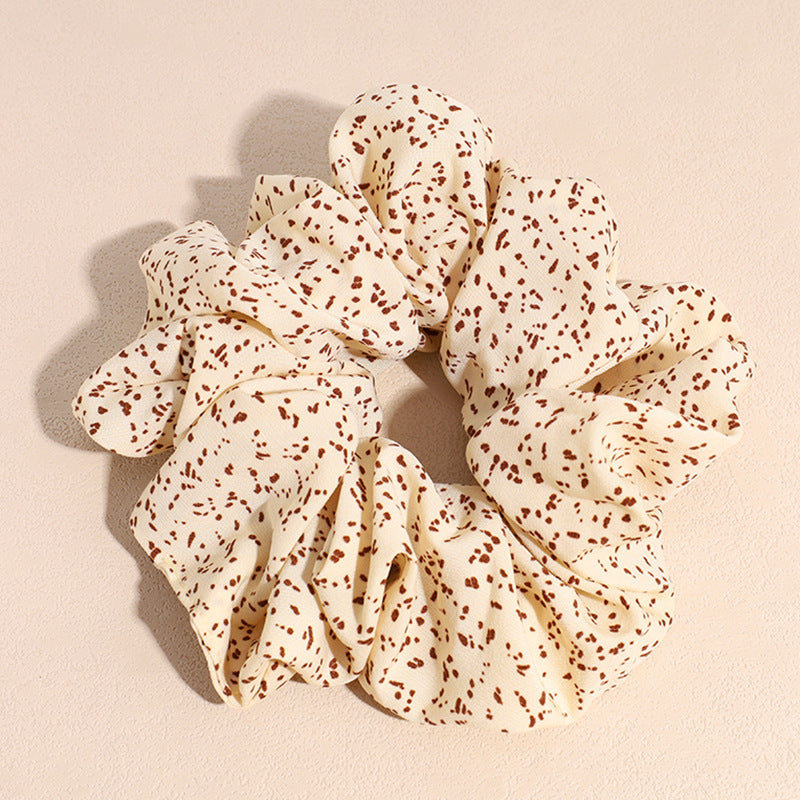 Dot Printed Oversize Scrunchie Ponytail Elastic Hair Tie for Women