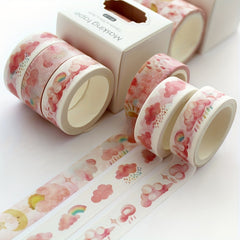 3pcs Flower Pattern Washi Paper Stickers Tape for DIY Scrapbook