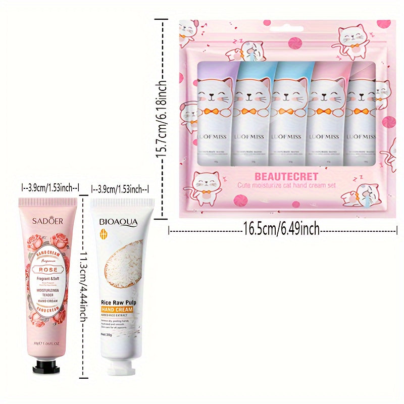 Fragrance Hand Cream Set - Moisturizing & Nourishing, Reduces Dry Hands