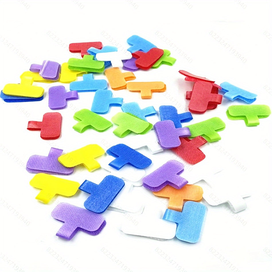 50pcs Cable Storage Label Fasteners Wire Adhesive Buckle