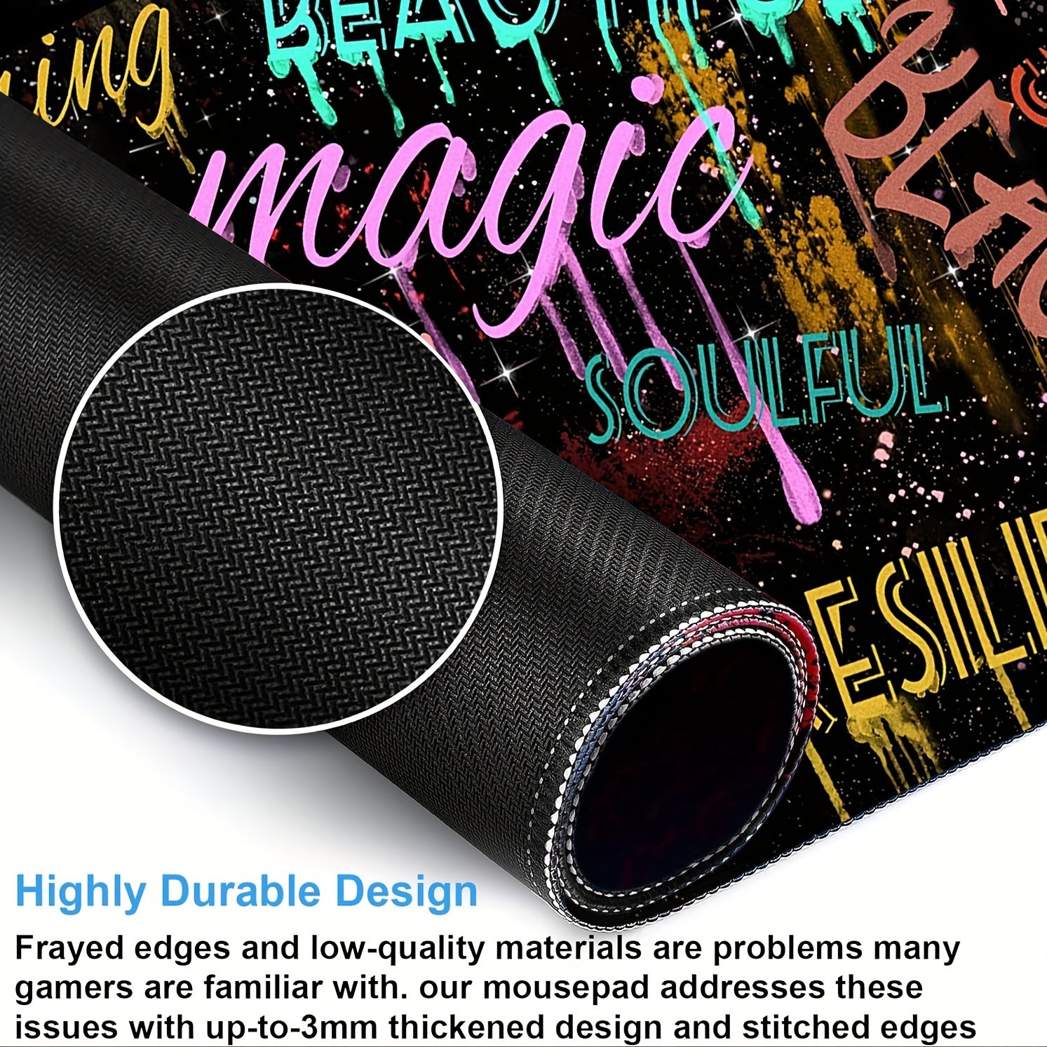 XL Mouse Pad 31.5x11.8" Non-Slip Rubber Keyboard Pad Coasters Set 3mm Thick