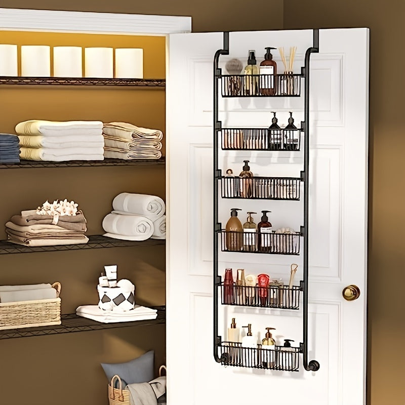 6 Tier Over Door Pantry Storage Organizer with 6 Baskets