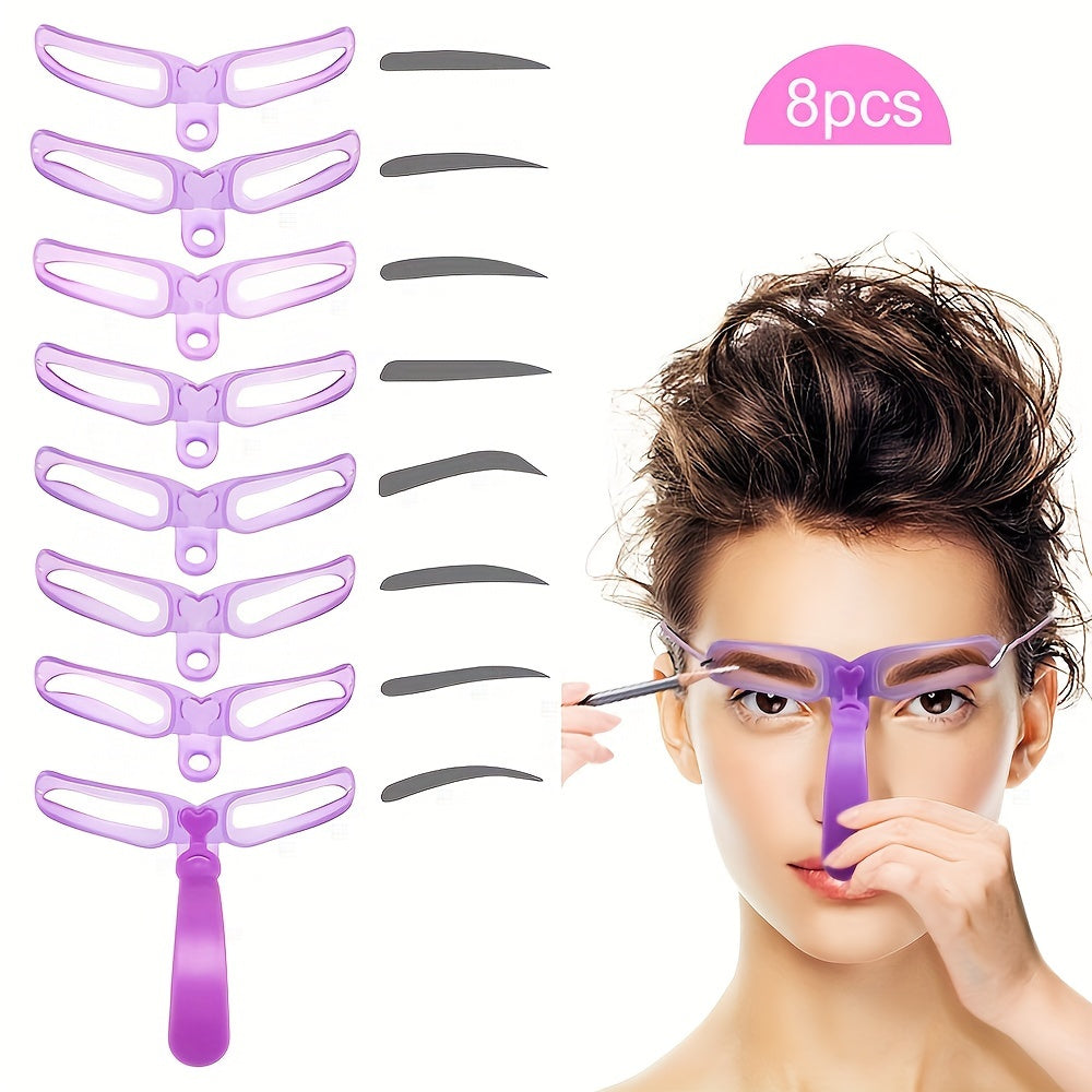 Eyebrow Stencils with Handle and Strap 8 Styles for Perfect Shaping