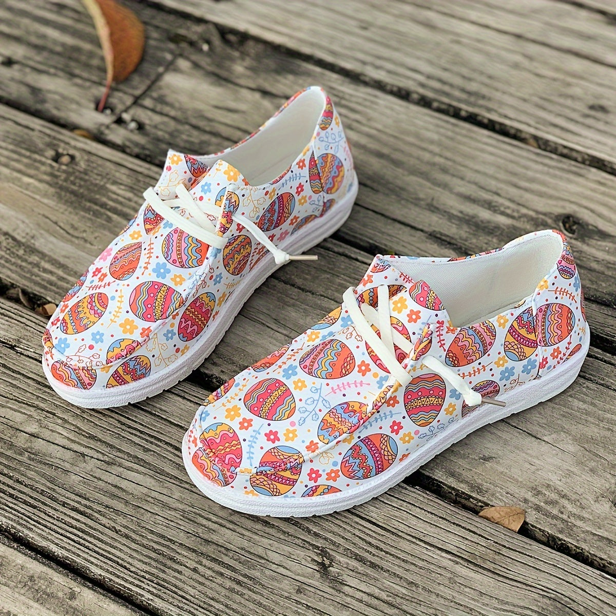 Colorful Pattern Breathable Flat Skate Shoes