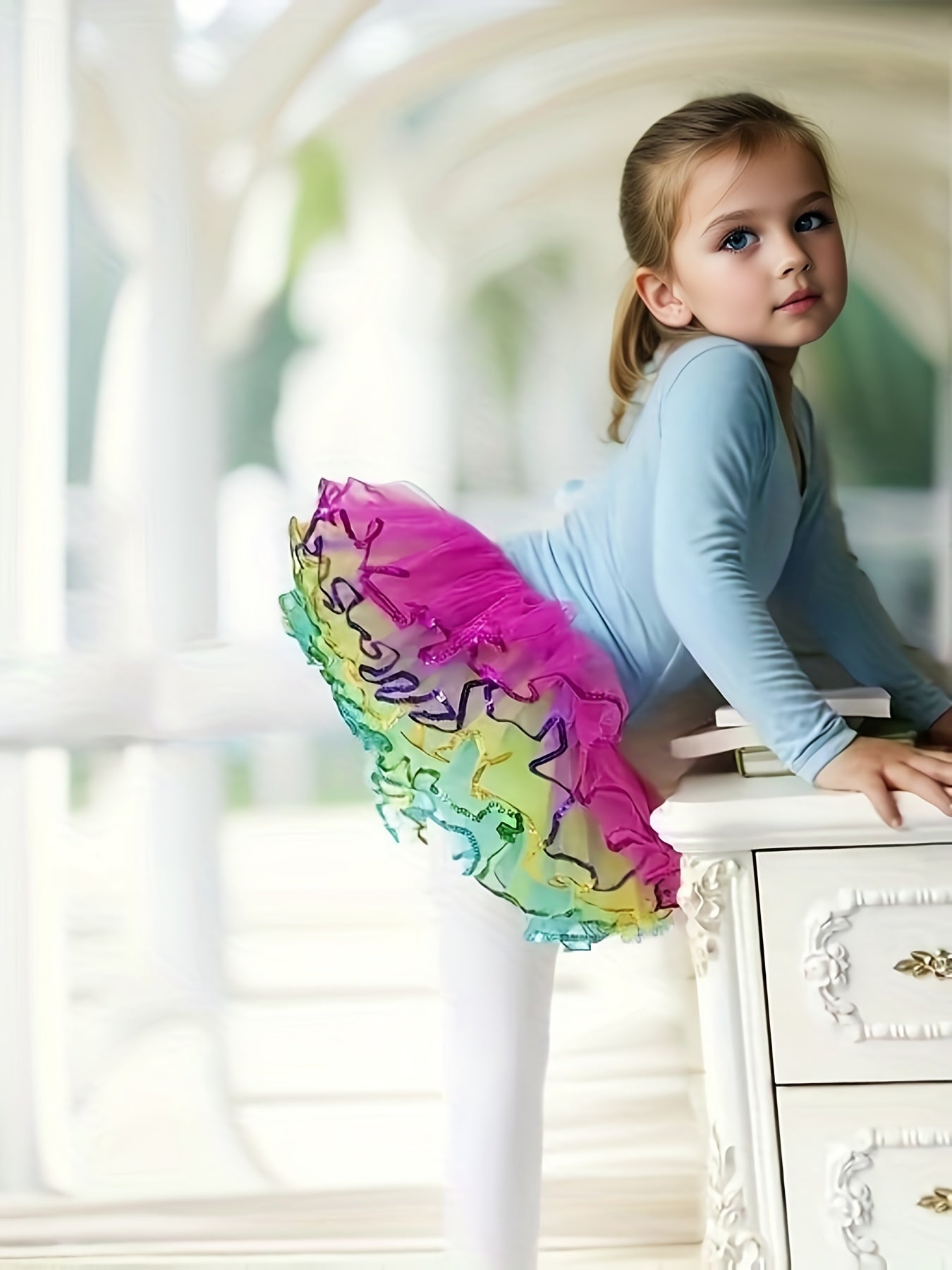Girls Fluffy Colorful Ballet Dance Tutu Skirt Party Christmas